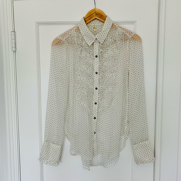 Free People - Polka Dot Fringe Button Down - XS - Picture 6 of 13